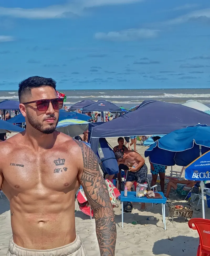 Joe na praia de Capão da Canoa